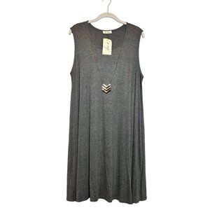 pinc Women's Sleeveless Pullover Swing Style Dress in Gray - Size 1X - New